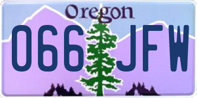 OR license plate 066JFW