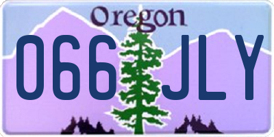 OR license plate 066JLY