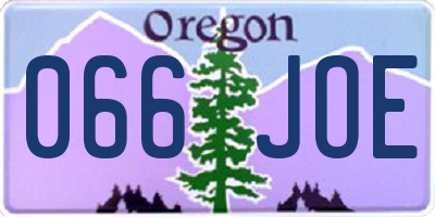 OR license plate 066JOE