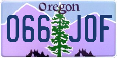 OR license plate 066JOF