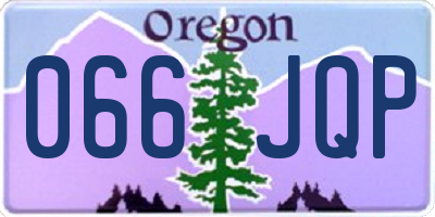 OR license plate 066JQP