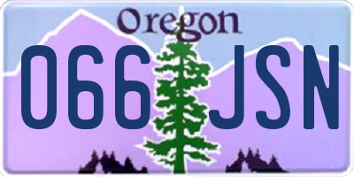 OR license plate 066JSN