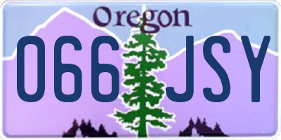 OR license plate 066JSY