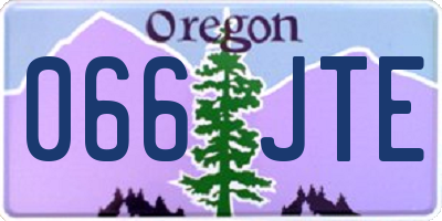 OR license plate 066JTE