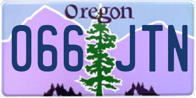 OR license plate 066JTN