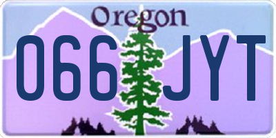 OR license plate 066JYT