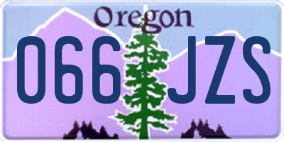 OR license plate 066JZS