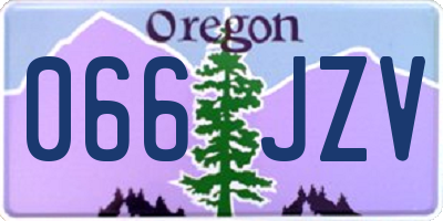 OR license plate 066JZV
