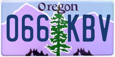 OR license plate 066KBV
