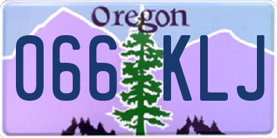 OR license plate 066KLJ