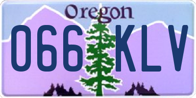 OR license plate 066KLV