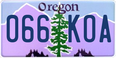 OR license plate 066KOA