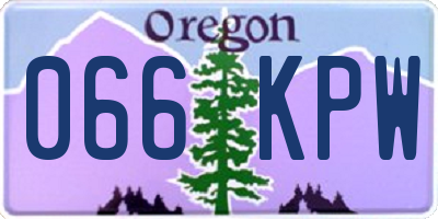 OR license plate 066KPW