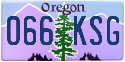 OR license plate 066KSG