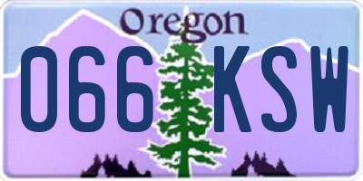 OR license plate 066KSW
