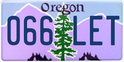 OR license plate 066LET