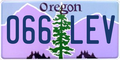 OR license plate 066LEV