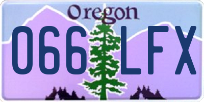 OR license plate 066LFX