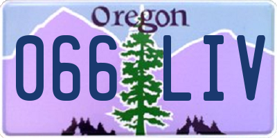 OR license plate 066LIV