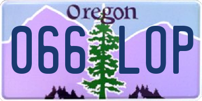OR license plate 066LOP