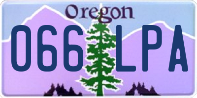 OR license plate 066LPA