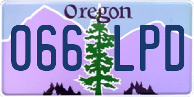 OR license plate 066LPD