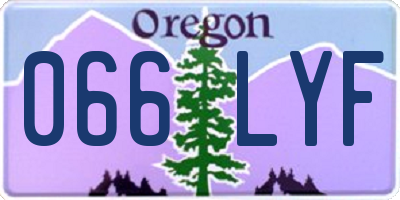 OR license plate 066LYF