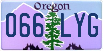 OR license plate 066LYG