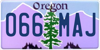OR license plate 066MAJ