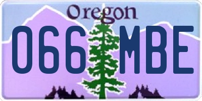 OR license plate 066MBE