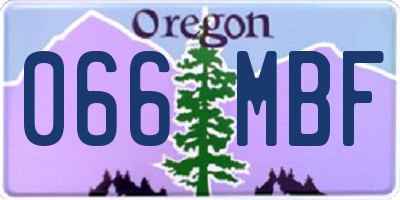 OR license plate 066MBF