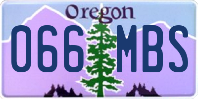 OR license plate 066MBS