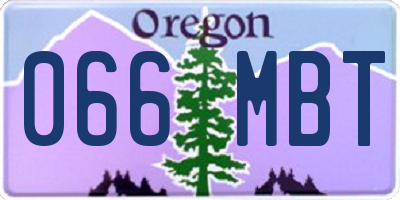 OR license plate 066MBT