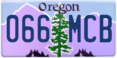 OR license plate 066MCB