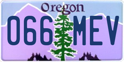 OR license plate 066MEV