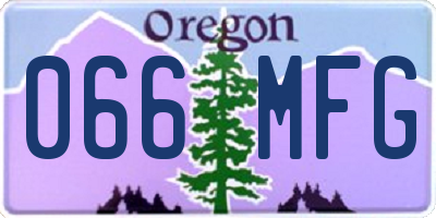 OR license plate 066MFG