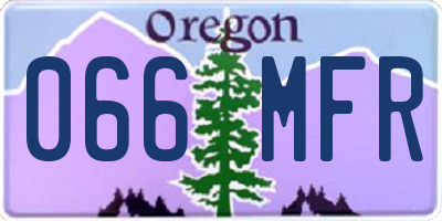 OR license plate 066MFR