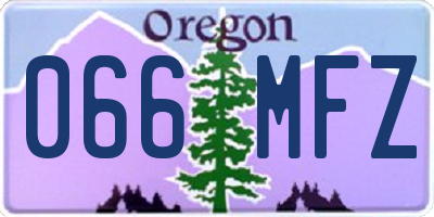 OR license plate 066MFZ