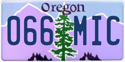 OR license plate 066MIC