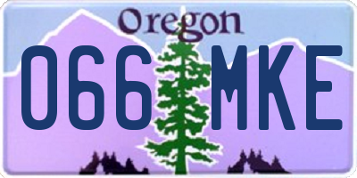 OR license plate 066MKE