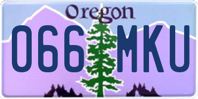 OR license plate 066MKU