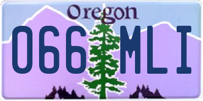 OR license plate 066MLI