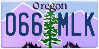 OR license plate 066MLK