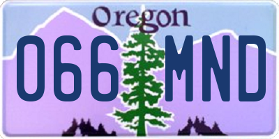 OR license plate 066MND