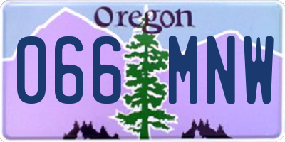 OR license plate 066MNW