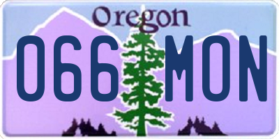 OR license plate 066MON