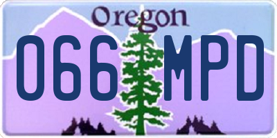 OR license plate 066MPD