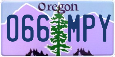 OR license plate 066MPY