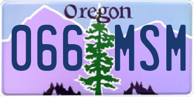 OR license plate 066MSM