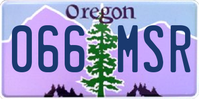 OR license plate 066MSR